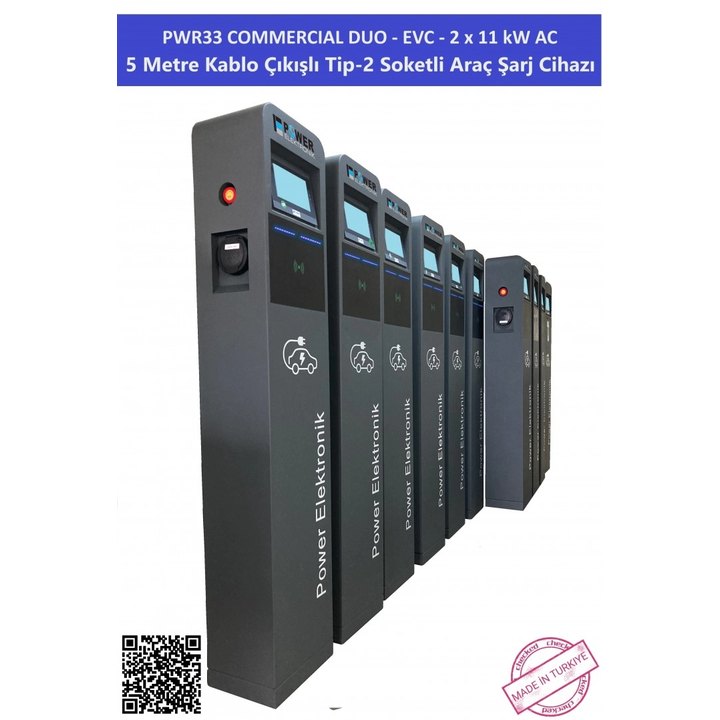 PWR33 Commercial DUO -EVC-2x11 kW EV Charger