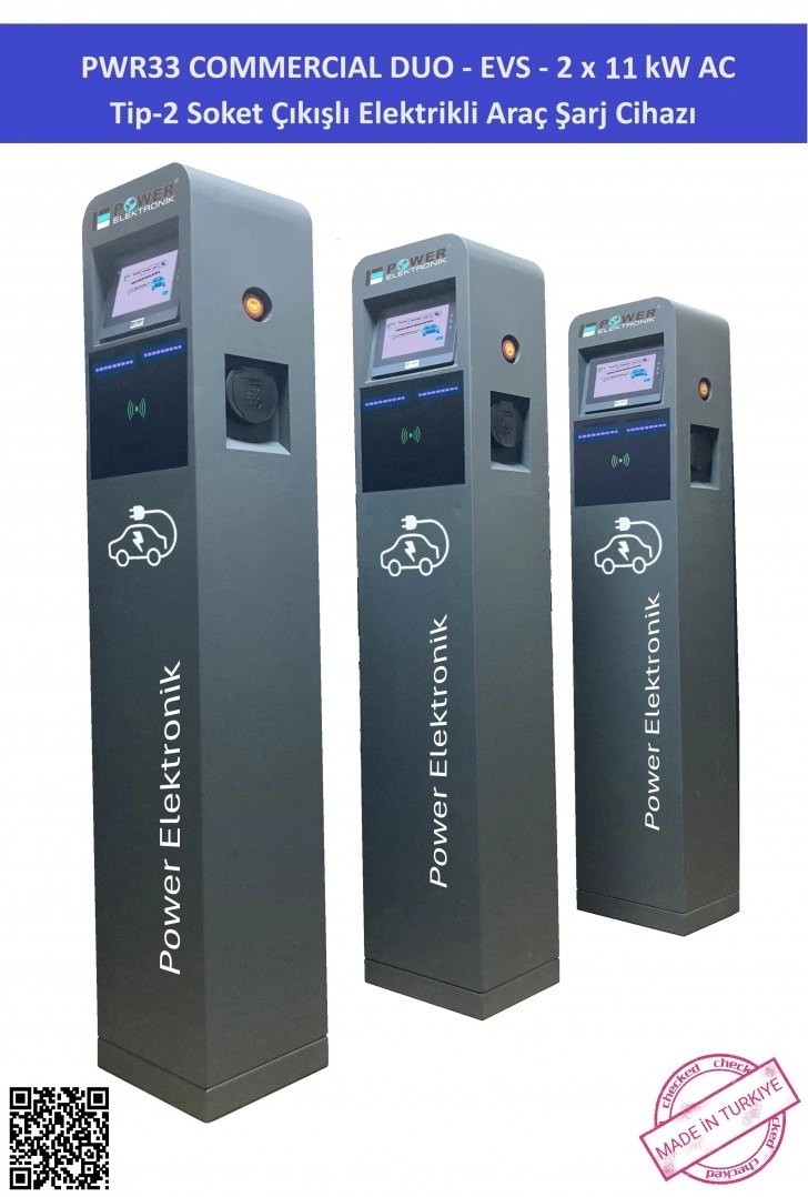 PWR33 Commercial DUO -EVS-2x11 kW EV Chargers